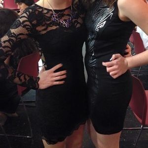 Black Long-Sleeve Lace Dress